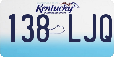 KY license plate 138LJQ