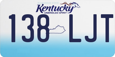 KY license plate 138LJT