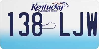 KY license plate 138LJW