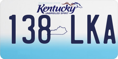 KY license plate 138LKA