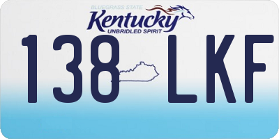 KY license plate 138LKF