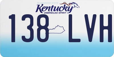 KY license plate 138LVH