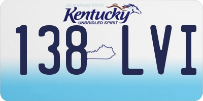 KY license plate 138LVI