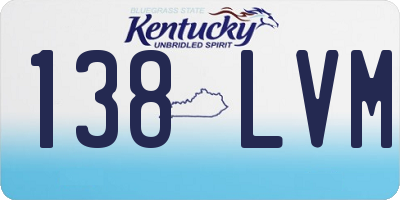 KY license plate 138LVM