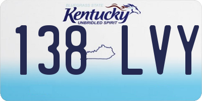 KY license plate 138LVY