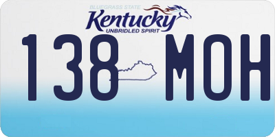 KY license plate 138MOH