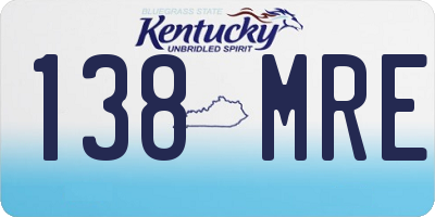 KY license plate 138MRE