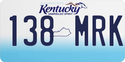 KY license plate 138MRK