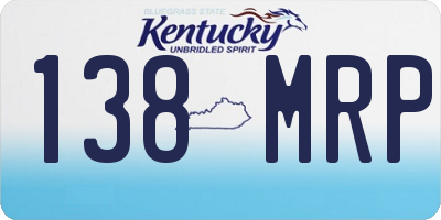 KY license plate 138MRP