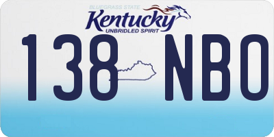 KY license plate 138NBO