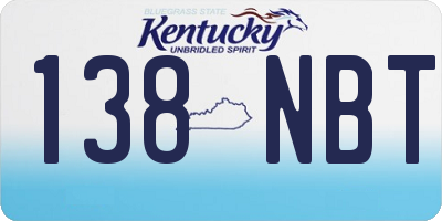 KY license plate 138NBT