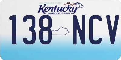 KY license plate 138NCV
