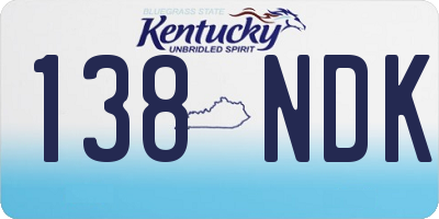 KY license plate 138NDK