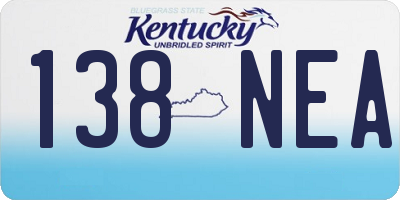KY license plate 138NEA