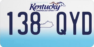KY license plate 138QYD