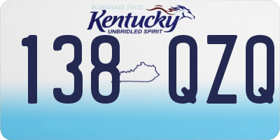 KY license plate 138QZQ