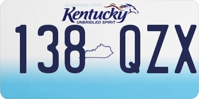 KY license plate 138QZX