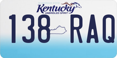 KY license plate 138RAQ