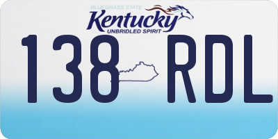 KY license plate 138RDL