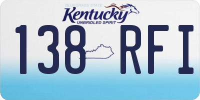 KY license plate 138RFI
