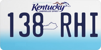 KY license plate 138RHI