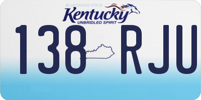 KY license plate 138RJU