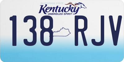 KY license plate 138RJV