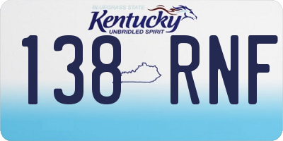 KY license plate 138RNF