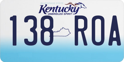 KY license plate 138ROA