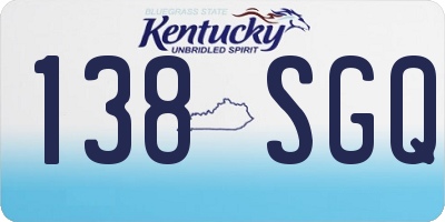 KY license plate 138SGQ