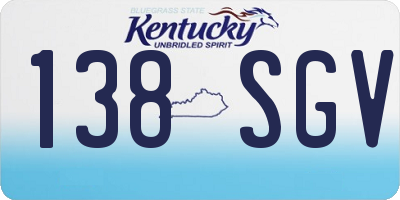 KY license plate 138SGV
