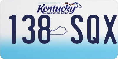 KY license plate 138SQX