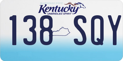 KY license plate 138SQY