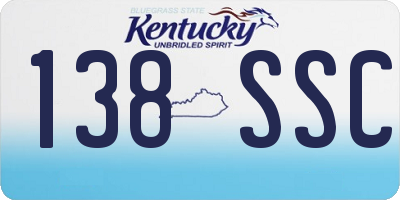 KY license plate 138SSC