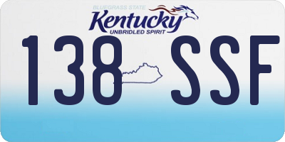 KY license plate 138SSF