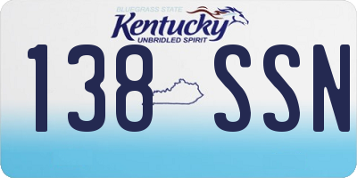 KY license plate 138SSN