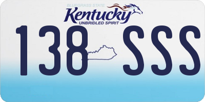 KY license plate 138SSS