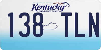 KY license plate 138TLN