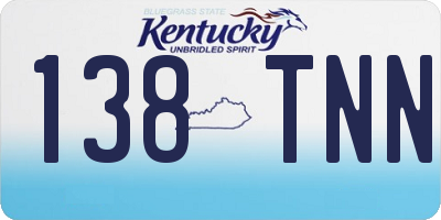 KY license plate 138TNN