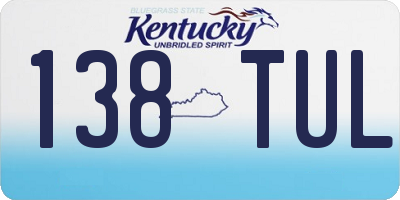 KY license plate 138TUL