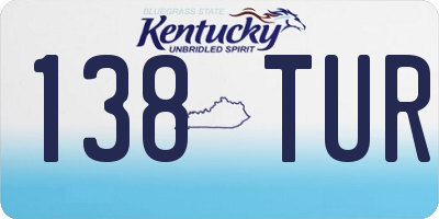 KY license plate 138TUR