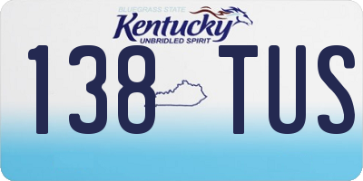 KY license plate 138TUS