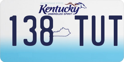 KY license plate 138TUT