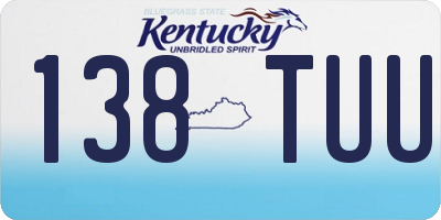 KY license plate 138TUU