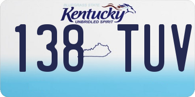KY license plate 138TUV