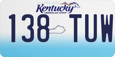 KY license plate 138TUW