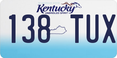 KY license plate 138TUX