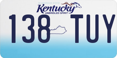 KY license plate 138TUY