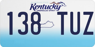 KY license plate 138TUZ