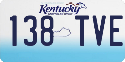 KY license plate 138TVE